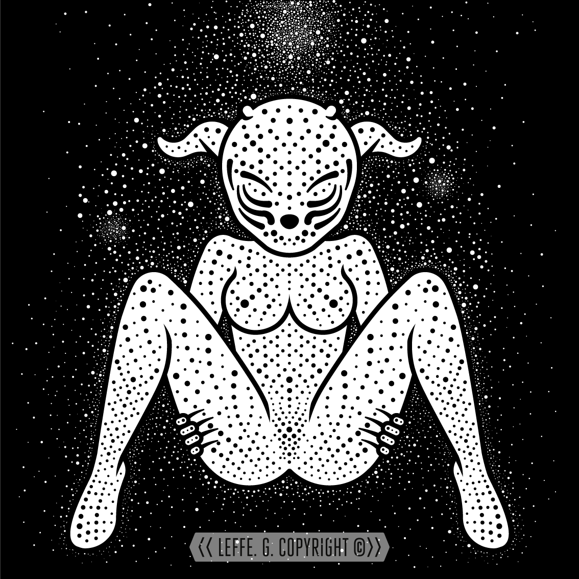 Dreaming Demons: Mother of God, Giclée print by Leffe Goldstein. 夢見る悪魔。出荷用クレーン。 港湾クレーン